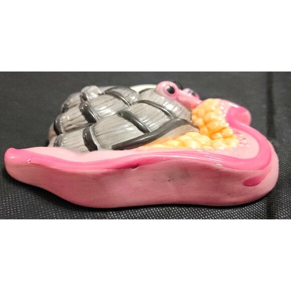 Vintage Ceramic Snail Figurine With Pink Gray Detailing - Picture 5 of 9